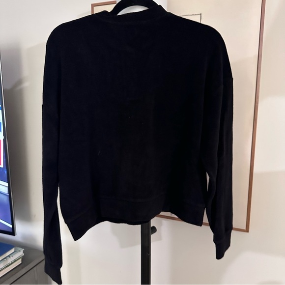 Donni. Terry Black Henley long sleeve size small - Picture 3 of 5